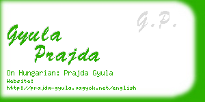 gyula prajda business card